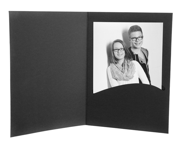 50 Portraitmappen "Profi-Line" schwarz für Fotos 13x18 cm